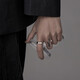 Banidier endless ring for men, trendy men, single index finger ring, female couple, student personality, versatile internet celebrity tail ring for boyfriend, endless ring (opening can be adjusted in size)