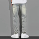 
Commander Bear American retro yellow mud jeans men's autumn wash high street straight loose spring and autumn nostalgic men's casual pants 1098 light blue 29