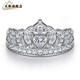 Tiansi IPG platinum platinum ring for women full of diamond crown artificially cultivated diamond princess style engagement proposal gift to girlfriend white US size 5#