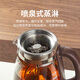 KAMJOVE spray-type tea kettle, steaming integrated tea kettle, office tea kettle, health kettle, glass flower tea kettle, household electric kettle, tea steamer, tea kettle, stove-cooking tea, dark brown 0.8L