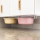 Estante de almacenamiento de baño yoqin debajo de la rejilla de almacenamiento de lavabo en el gabinete en el baño sin golpear la rejilla de lavado de acero inoxidable colgando [un par] estante de lavado colgante debajo del gabinete