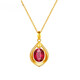 Haikai Necklace Women's Water Drop Red Gem Pendant 24 Gold K Necklace Jewelry Valentine's Day Birthday Gift 24 Gold Ruby Pendant + Gold Chain