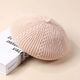 Bijinger beret autumn and winter new Japanese knitted women's spring and autumn casual Korean style Western-style octagonal hat retro milky white-wool beret solid color M (56-58cm)