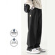 Dingfengbaoluo casual trousers cotton loose straight pants spring and summer wide-leg work pants men's HM9901 black L