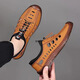 HJZH Summer Men's Soft-Soft-Sole Soft-Sole Sandals Breathable Hollow Outdoor Hollow Shoes Beef-Sole Sole Khaki (Jelly Sole) 41