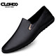 CLOHOO leather shoes men's spring and summer business casual shoes men's comfortable beanie shoes formal soft sole driving one-on-one men's shoes black 40 leather shoe size