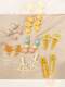 Yellow star hairpin for women, cute and exquisite dopamine hairpin, side clip, bangs clip, small clip headdress, pink and blue double stars