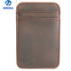 MZXM Imported Quality Herren Mini Ultra -dünner Leder kleiner Kartenbeutel Mehrere Kartensteckplätze Retro Top -Layer Cowhide Kartenbeutel Originalfarbe [alter Stil - Gemüse gebräuntes Leder] [Ladung]