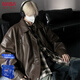Customized NASA High Street American Leather Clothespin Men's Spring High-end Handsome Jacket Motorcycle Men's Retro Cycling Jersey Black L
