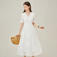 
Fan Silan White Embroidered Embroidered Dress for Women Summer 2024 New Tea Break French Fairy Dress 12397 White XL