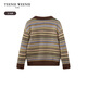 Teenie Weenie Kids Bären Kinderkleidung 24 Herbst- und Winterjungen farbenfrohe gestreifte Jacquard Pullover Pullover Pullover Brown 130 cm