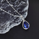 Hunter Retro style 925946 sterling silver pendant drop-shaped tanzanite blue zircon necklace water wave chain for women single pendant