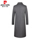 Pierre Cardin High-End New Herren-doppelseitige Schafe. Velvet Mantel Männer ausgedehntes überkneeges Wollschichtmantel grau 190/3xl