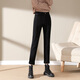 
Cotton World straight jeans for women plus velvet thickened new style spring, autumn and winter loose high waist high-slim elastic cigarette pants 13588 black plus velvet size 28 sizes (2 feet 1)