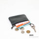 
Kangaroo zipper change key bag genuine leather men's short wallet mini coin handbag women's dark brown small size