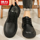 Warrior business retro casual work shoes men's lace-up leather shoes men 1632 black 42