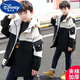 Disney (Disney) Boys Autumn and Winter Jackets 2025 New Children's Mid-Length Windbreaker Casual and Fashionable Velvet Thickened Big Children's Cotton Clothes Blue New Windbreaker Plus Velvet Thickened 160 Recommended Height Around 145-155 cm