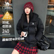 骆驼（CAMEL）【抱抱】冬季户外拒水羽绒服600蓬男女款加厚连帽保暖面包服N121C