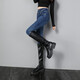 Ankadan-Jeans für Frauen mit kleinen Füßen und Bleistifthosen im Frühling und Herbst Neue Stil der neuen langen Hose von Slim und Slim High Taille, die vielseitige Frauen mit langen Long-Hose 9721 9721 dunkelblaue Hose Lint-Free 31 [130-135jin [Jin gleich 0,5 kg]]