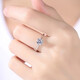 Feiyu Fat Donglai same style Focus on quality Moissanite platinum ring Platinum one carat six prongs simulated diamond ring Mo PT950 platinum 1 carat