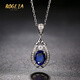BOGLIA tanzanite blue gemstone pendant necklace for women 2 carat diamond 18 gold K Valentine's Day birthday gift for wife 2 carat tanzanite necklace