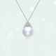 Fat Donglai's same style pearl pendant single natural freshwater necklace S925 silver large white pearl Ice and Snow Queen style white