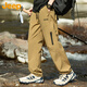 JEEP Casual Pants Men's Autumn and Winter Straight Pants Men's Loose Trendy Overalls Men's Pants Brown XL