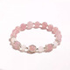 BOSFRU high-end pink quartz crystal bracelet for girls, Hetian jade small fresh, simple, sweet and cute style, gift-giving thin chain customization, suitable for clean hands with a circumference of 14cm
