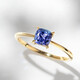 Mi Yan 18 gold natural tanzanite ring square pillow shape four prong inlaid gold women's ring jewelry set Tanzanite No. 11