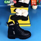 卡帝乐鳄鱼（CARTELO）真皮雪地靴女冬季皮毛一体加厚马丁靴保暖防滑加绒东北棉短靴 (长白绒)黑色 37