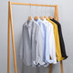 Geshijues neues Oxford-Langarm-Hemd von Oxford Herren lässig und vielseitig mit fester Farbe Top-Lampe und Samt warme weiße Hemd Trendy 9249 Yellow XL
