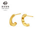 Caibai Jewelry Gold Earrings Pure Gold Caibai Chuanshi Series Fashionable Qingwu Feiyang Series C-shaped Earrings Price GF Gold Earrings About 5.27g