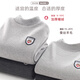 Domiaowu Boys' Bottoming Shirt Children's Autumn and Winter Long Sleeve Thickened Velvet T-shirt Big Children's Warm Top Boys' Autumn Clothes Thickened Velvet-Light Gray 170