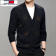 
Tommy Heelly Middle-aged and Elderly Red 100% Wool Men's Clothes Knitted Cardigan Jacket Dad Loose Sweater Big Red 110