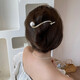 Bary Riff einfache Perlenhaarclip zurück-Kopf-Clip-Kopfschmuck Frog Knopf Frauen Sommerhaarclip Ein-Line-Clip mit Temperament golden