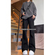 Poum American High Street Jeans Straight Spring y Autumn Summer Style Summer Style Trendy Black Sci-Fiting Pants Versátiles DFFS-701 Black XL (el tamaño es pequeño, se recomienda elegir una talla más grande)