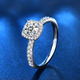 Fat Donglai's same style palladium ring, moissanite diamond ring for women, pillow-shaped surround, 1 carat, classic square bag, simple size 1, size 7 x D-E/extremely white x 1 carat LC/flawless under the mirror