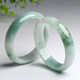 Heart ginseng jade guaranteed price 11.11 jade floating flower bracelet women's jade bracelet waxy ice type Burmese old pit jade bracelet A goods jade bracelet 55mm