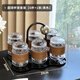 Mousse cup set living room home light luxury high-end glass water cup drink cup coffee cup storage cup holder ball cup holder set 6 cups + 1 rack