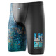 Li Ning (LI-NING) swimming trunks men's anti-embarrassing hot spring swimsuit five-minute large size professional quick-drying printed swimming equipment 0181 black color XL