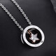 Farcoko brand necklace, male and female star, round five-pointed star pendant, fashionable jewelry, birthday gift for boyfriend and husband, black men's model - exquisite high-end gift box