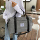Bonaling Bag Travel 2024 China Valentín Dry Hete y Separación Fitness Bag Large Capacidad Bolso de yoga Bolso de un solo hombro Bolsa de viaje a cuadros [Black-Black]