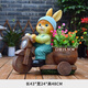 Yimingyuan Garden Decorative Courtyard Ornaments Outdoor Cartoon Rabbit Flowerpot Park Lawn Creative Simulation Animal Landscape Sculpture H20527