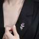 France Kou brooch women's freshwater pearl violet flower brooch brooch high-end light luxury birthday gift for girlfriend Violet SF air freight, engraved greeting card