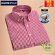Meister Polo Paul Offizielle Marke kurzärärmiges Hemd Männer lässige Sommer-Sommer-Herren reines Baumwollfreies Bügelhemd F983 Grün und Weiß kleiner Plaid 38