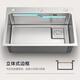 
Jiumuwang Kitchen Gun Gray Nano SUS304 Stainless Steel Handmade Sink Large Single Tank Table Top Middle Table Under Dish Washing Basin [Picking Faucet Water Cleaning Faucet Set] Silver 680X450mm
