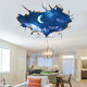 Jingeyu Universe Starry Sky Ceiling Sticker Planet Universe Space 3D Three-dimensional Wall Sticker Living Room Ceiling Wall Bedroom Creation Moon Night Starry Sky 9227 Big