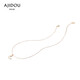 AJIDOU Ajidou Necklace Birthday Gift for Women Caibei Crescent Simple Personalized Clavicle Chain for Girlfriend and Wife Gold + White 38cm