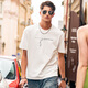 Mr. Bu Bu letter printed short-sleeved white T-shirt men's 24 spring and summer new American casual and fashionable simple GT15271 Haoyuebai 2XL (185)