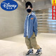 Disney Boys Denim Shirt 24 Spring and Autumn New Fashionable Medium Large Children's Top Casual Jacket Handsome Trendy Long Sleeve Blue 130